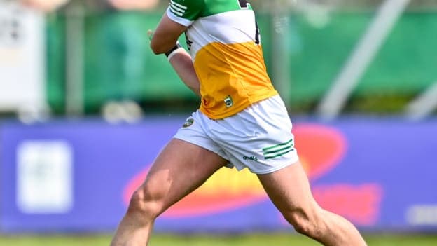 Killian Sampson of Offaly during the Joe McDonagh Cup Round 2 match between Kildare and Offaly at Manguard Plus Kildare GAA Centre in Hawkfield, Kildare. 