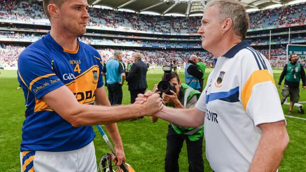 Seamus Callanan and Eamon O'Shea following Tipperary's All-Ireland SHC Semi-Final win over Cork in 2014.