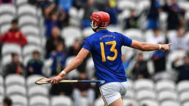 St Finbarr's Brian Hayes celebrates at Páirc Uí Chaoimh.
