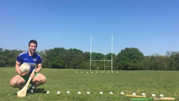Over the course of roughly nine hours in a local park where he lives in London, Cahir Healy scored 1,000 hurling points, 1,000 football points, and ran a marathon. 