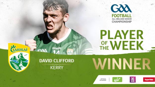 The public has voted Kerry forward David Clifford the GAA.ie Footballer of the Week. 