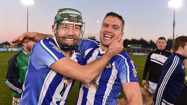 David Curtin and Conal Keaney celebrate following Ballyboden St Enda's 2018 Dublin Senior Hurling Championship success.