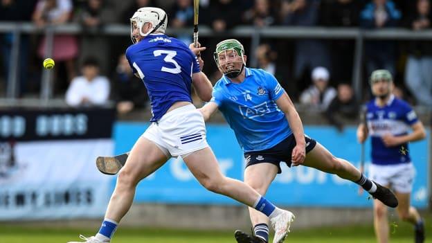 Ciarán McEvoy, Laois, and Fergal Whitley, Dublin, in Leinster SHC action at Parnell Park.