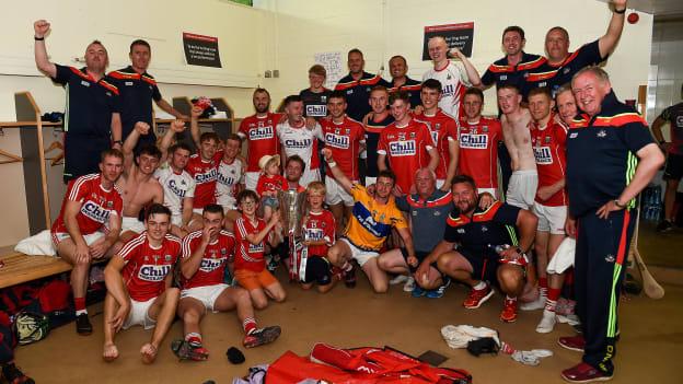 Cork celebrate after victory over Clare in the 2018 Munster SHC Final. 