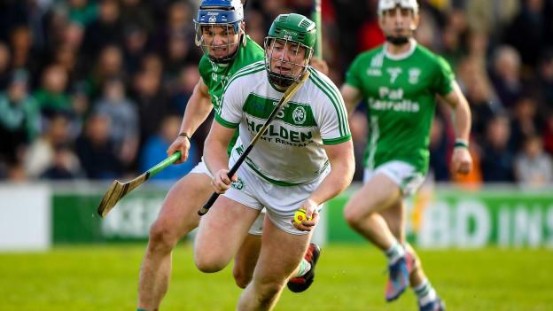 Evan Shefflin, Ballyhale Shamrocks, and Eoin O'Shea, O'Loughlin Gaels, in Kilkenny SHC Final action at UPMC Nowlan Park. Photo by Matt Browne/Sportsfile