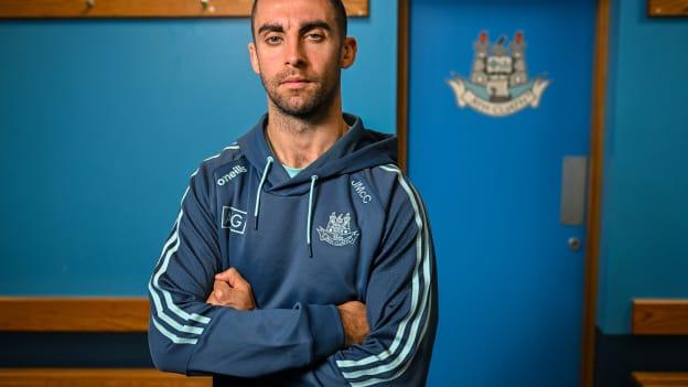 James McCarthy stands for a portrait during a Dublin media conference at Parnell Park in Dublin ahead of the All-Ireland Senior Football Championship Final. Photo by Sam Barnes/Sportsfile.