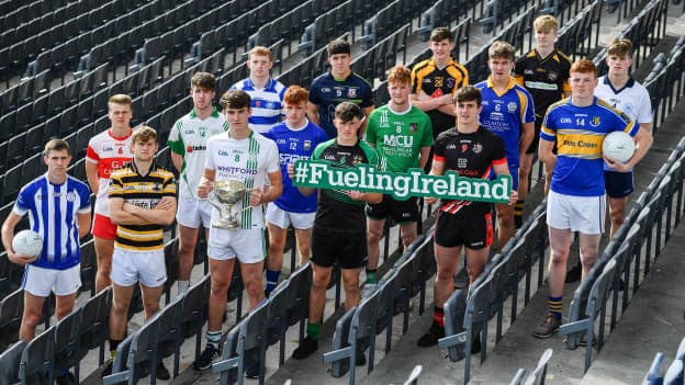 Players from the competing Colleges attended the Top Oil Leinster Schools launch in December.