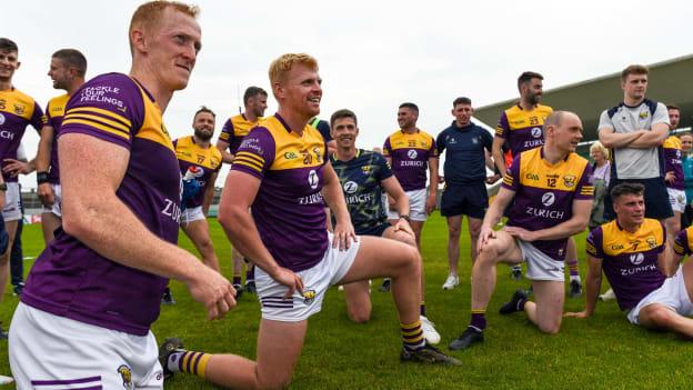 Wexford players warm down after the Tailteann Cup Preliminary Quarter Final match between Offaly and Wexford at Glenisk O'Connor Park in Tullamore, Offaly. Photo by Tom Beary/Sportsfile.