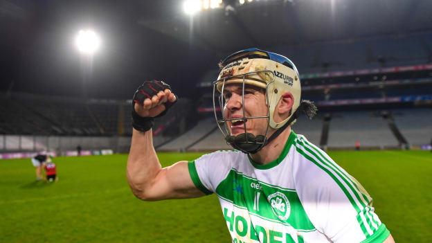 TJ Reid celebrates following Ballyhale Shamrocks' AIB All-Ireland Club SHC Semi-Final win over Ballygunner at Croke Park on Sunday.