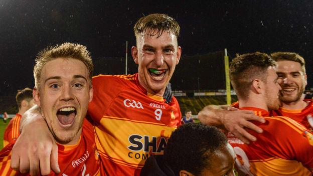 Shane Irwin and Barry Moran following the victory over Knockmore at Elverys MacHale Park.