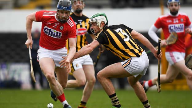 Conor Lehane, Cork, and Paddy Deegan, Kilkenny, collide during an Allianz Hurling League encounter at Nowlan Park in March.