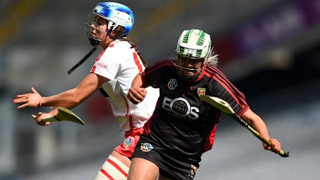 Dearbhla Magee in action during the 2018 All-Ireland Intermediate Camogie Final against Cork. Photo by David Fitzgerald/Sportsfile
