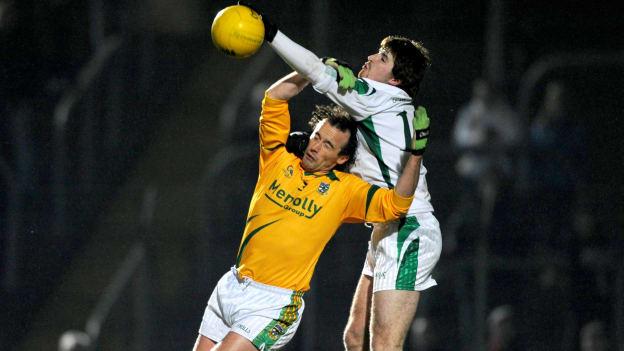 Séamus Ryder, Fermanagh, and Anthony Moyles, Meath, in Allianz Football League Division Two action in 2009.