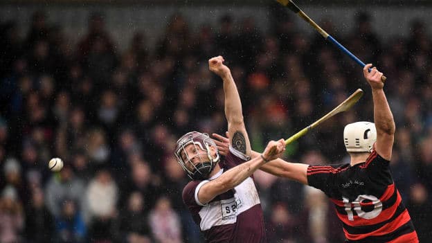 Stapleton in action against Ballygunner's Dessie Hutchinson in the Munster final.