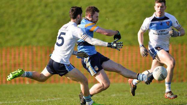Jack McCaffrey drives forward during the Independent.ie Sigerson Cup Quarter Final.
