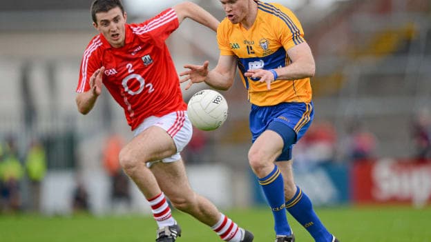 Michael O'Shea in action against Cork's Ray Carey in the 2012 Munster SFC Final. 