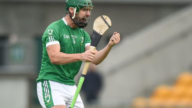 Barry Teehan celebrates Coolderry's victory at Bord Na Mona O'Connor Park.
