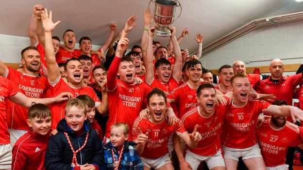 The Ballintubber players celebrate their Mayo SFC Final victory over Breaffy. 