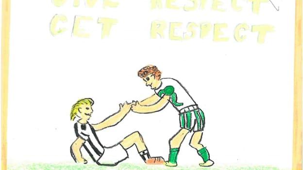 Killoe juvenile club member and 6th class student, Aryan Kuthial, was one of the winners of the club's art competitions which had the theme of 'Sportsmanship'. His piece was entitled 'Give Respect, Get Respect'. 