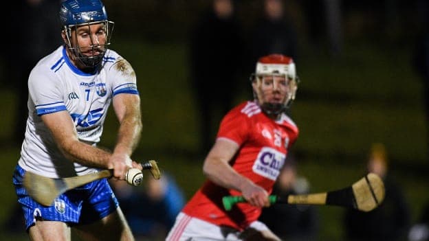 Michael Walsh scores a goal for Waterford during the Co-Op Superstores Munster Hurling League match against Cork. 