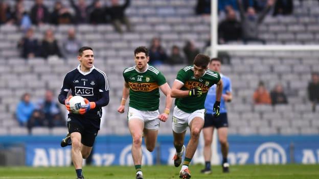 Stephen Cluxton in Allianz Football League action against Kerry at Croke Park last year.