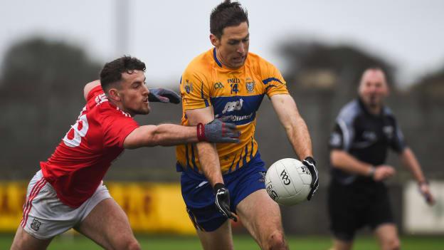 Clare's Gary Brennan and Cork's Nathan Walsh during the McGrath Cup Final last month.