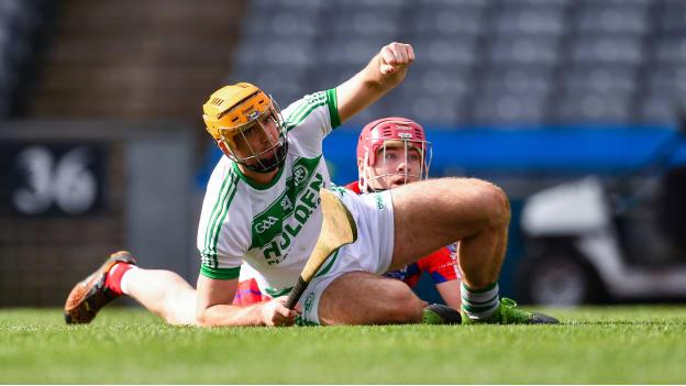 Colin Fennelly of Ballyhale Shamrocks celebrates scoring his side's second goal during the AIB GAA Hurling All-Ireland Senior Club Championship Final match between Ballyhale Shamrocks and St Thomas' at Croke Park in Dublin.