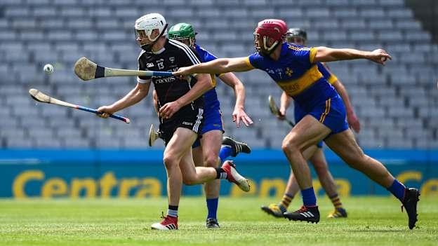 Gerard O'Kelly-Lynch of Sligo in action against Nathan Unwin of Lancashire during the Lory Meagher Cup Final match between Lancashire and Sligo at Croke Park in Dublin. 