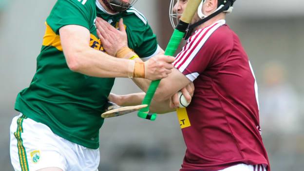 Patrick Kelly, Kerry, and Cormac Boyle, Westmeath, in Joe McDonagh Cup action at TEG Cusack Park.