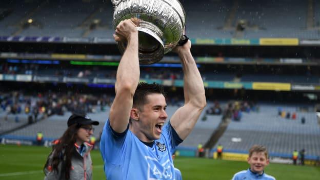 David Byrne with the Delaney Cup following Dublin's Leinster Championship success last month.
