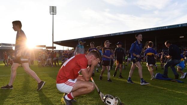 Simon Kennefick of Cork dejected following the 2019 Bord Gais Energy Munster GAA Hurling Under 20 Championship Final match between Tipperary and Cork at Semple Stadium in Thurles, Co Tipperary. 