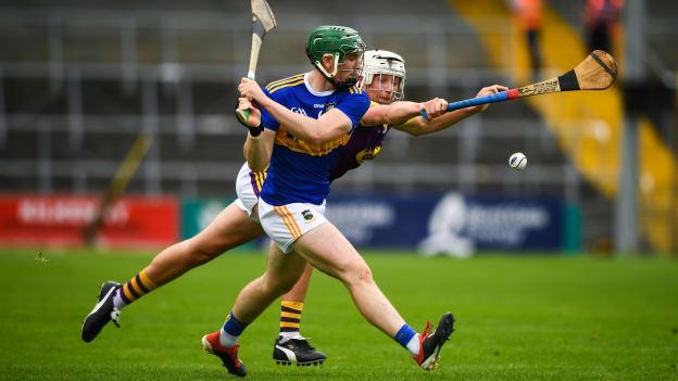 Paddy Caddell of Tipperary in action against Eoin Murphy of Wexford during the Bord Gáis GAA Hurling All-Ireland U20 Championship Semi-Final at Nowlan Park in Kilkenny.
