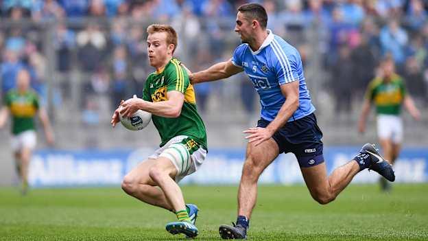 Fitzgerald on the ball against Dublin's James McCarthy in 2017.
