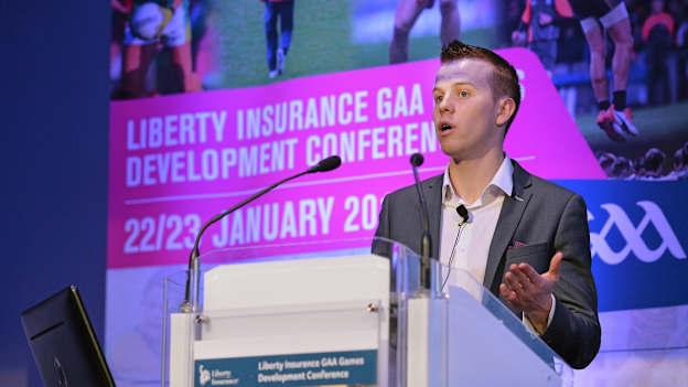 Fitzgerald speaking at the Liberty Insurance GAA Annual Games Development Conference in 2016. 