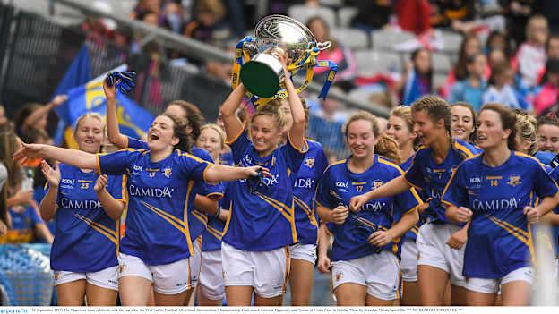 Lambert and her team mates celebrate winning the 2017 All Ireland Ladies Football Intermediate title.