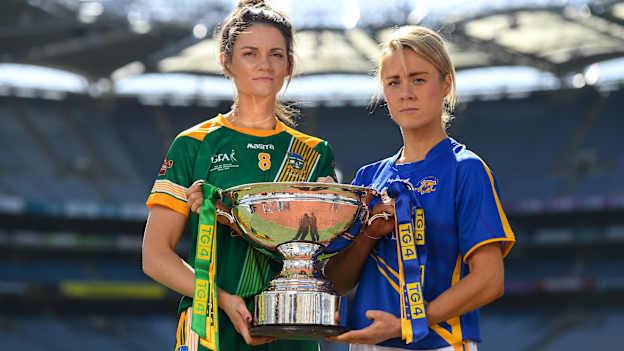 O’Shaughnessy, left, in attendance at Croke Park ahead of the TG4 All-Ireland Intermediate Championship Final on Sunday, with Tipperary captain Samantha Lambert. 