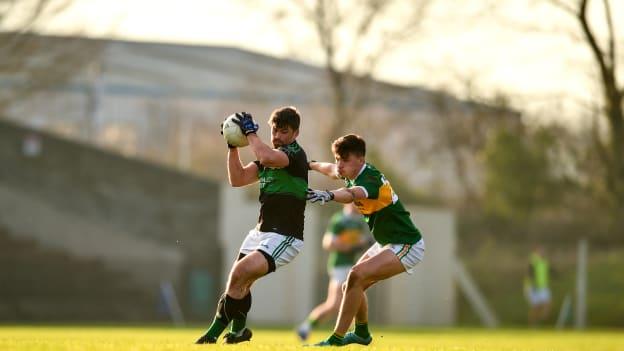 Barry O'Driscoll, Nemo Rangers, and Conal Kennedy, Clonmel Commercials, during the AIB Munster Club SFC Final at Fraher Field.