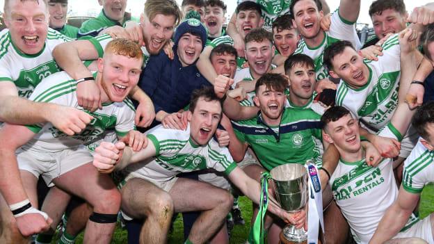Ballyhale Shamrocks players celebrate after the AIB GAA Hurling All-Ireland Senior Club Championship Final between Ballyhale Shamrocks and Borris-Ileigh at Croke Park in Dublin.