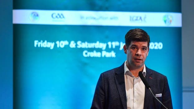 Eamonn Fitzmaurice, Former Kerry Senior Football manager, speaking at the GAA Games Development Conference, in partnership with Sky Sports.