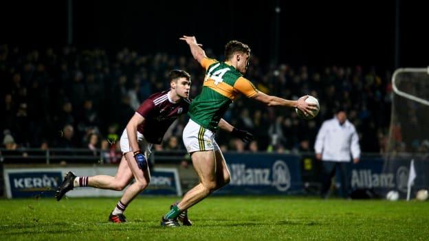 David Clifford, Kerry, and Sean Mulkerrin, Galway, in Allianz Football League Division One action last Saturday.
