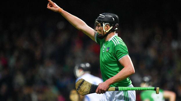 Gearoid Hegarty of Limerick celebrates after scoring his side's first goal of the game during the Allianz Hurling League Division 1 Group A Round 3 match between Limerick and Waterford at LIT Gaelic Grounds in Limerick. 