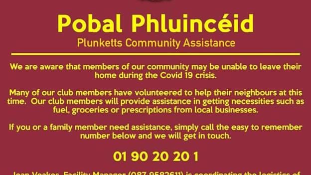 St. Oliver Plunkett Eoghan Ruadh GAA club are working hard to look after the most vulnerable in their community. 