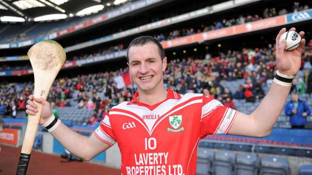Man of the Match, Liam Watson, celebrates after victory over Coolderry in the 2012 AIB All-Ireland Club SHC Final. 