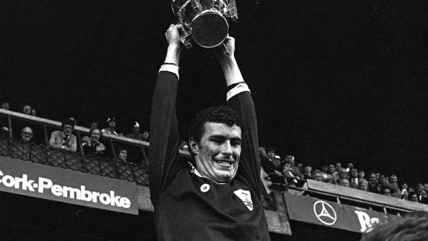 Galway captain Joe Connolly lifts the Liam MacCarthy Cup after victory over Limerick. All Ireland Hurling Final, Galway v Limerick, Croke Park, Dublin. 