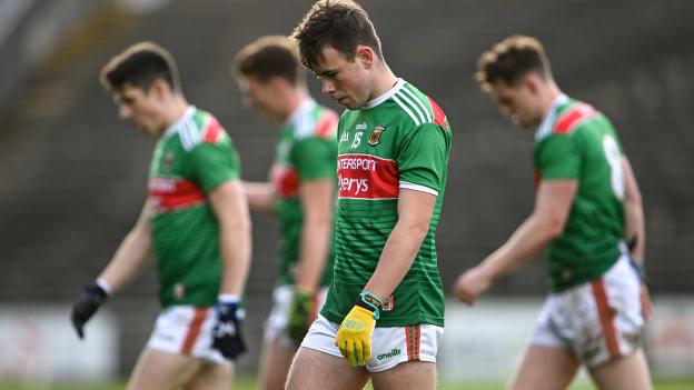 Mayo's Paul Towey leaves the pitch following Sunday's Allianz Football League Division One defeat against Tyrone.