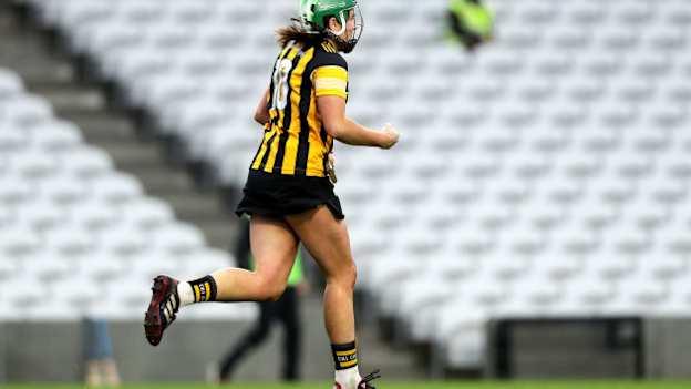 Miriam Walsh celebrates after scoring a goal for Kilkenny. 