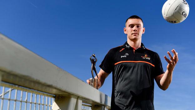 Dublin footballer Con O’Callaghan pictured with his PwC GAA / GPA Player of the Month Award in Dublin.