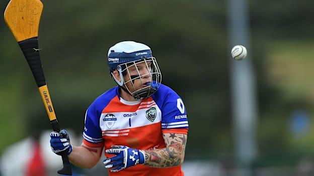 MidAtlantic goalkeeper John Blackburn in the Native Born Hurling Cup Semi-Final game against London during the Renault GAA World Games 2019 Day 4 at WIT Arena, Carriganore, Co. Waterford. 