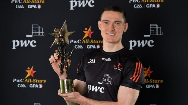 Brian Fenton of Dublin with his PwC GAA/GPA Footballer of the Year award for 2020.