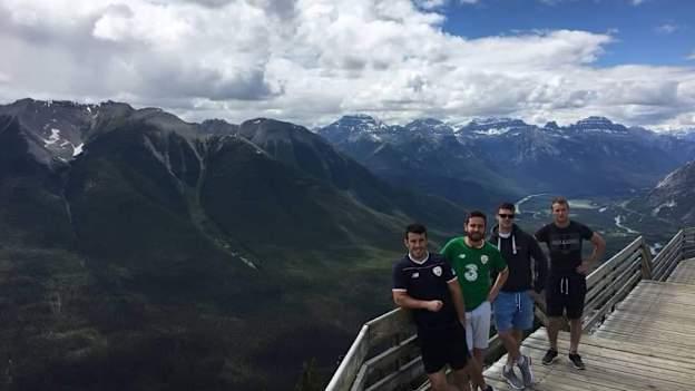 St. Finnians GAA Club Chairman, Oisin Doyle, and friends hiking near Vancouver. 